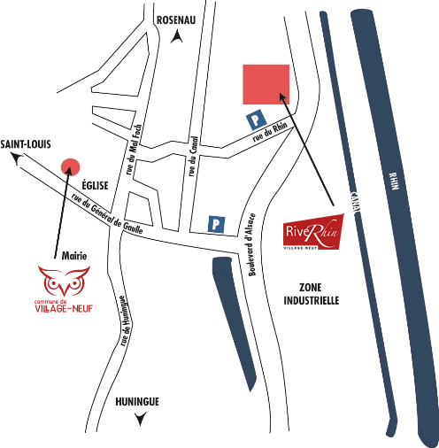 Plan d'accès au RiveRhin